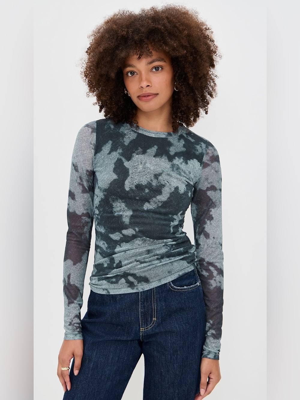 NWT rag & bone
Yana Printed Mesh Long Sleeve Tee